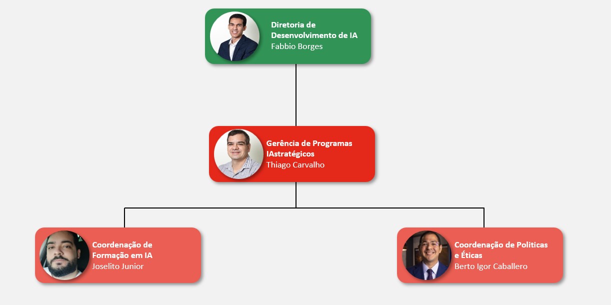 Organograma da Diretoria de Desenvolvimento de IA