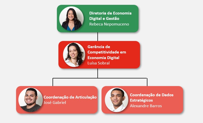 Organograma da Diretoria de Economia Digital e Gestão