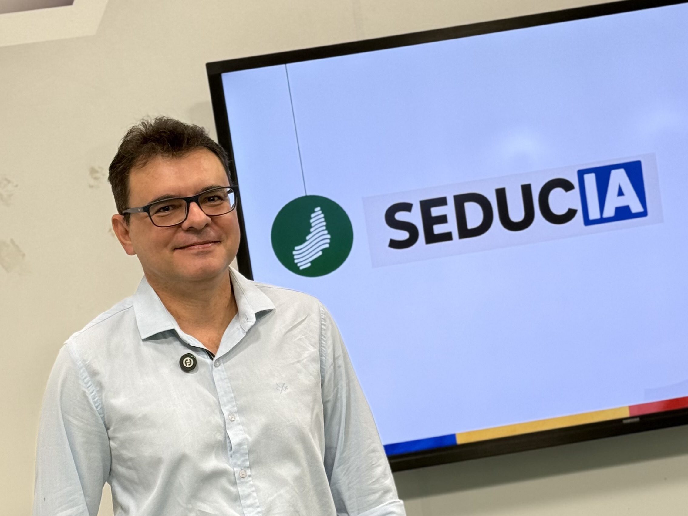 Coordenador do SeducIA, professor Vinícius Machado. Foto: Ascom Seduc